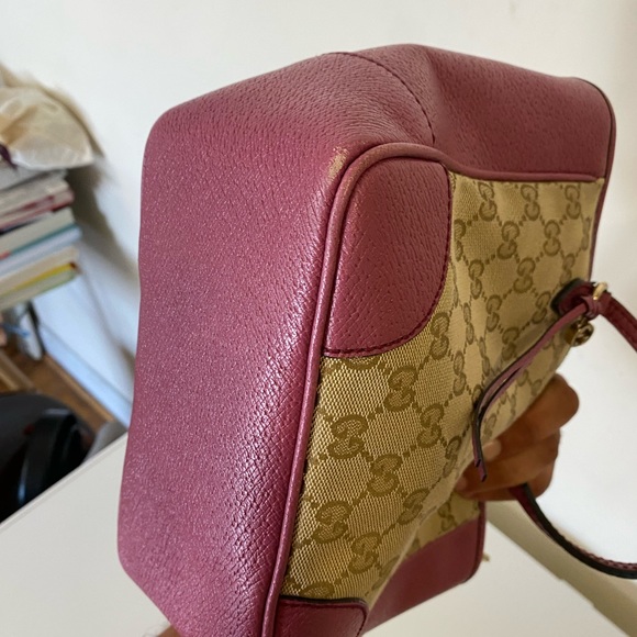 GUCCI GG canvas leather Monogram Small Bree Tote Pink - Picture 6 of 15